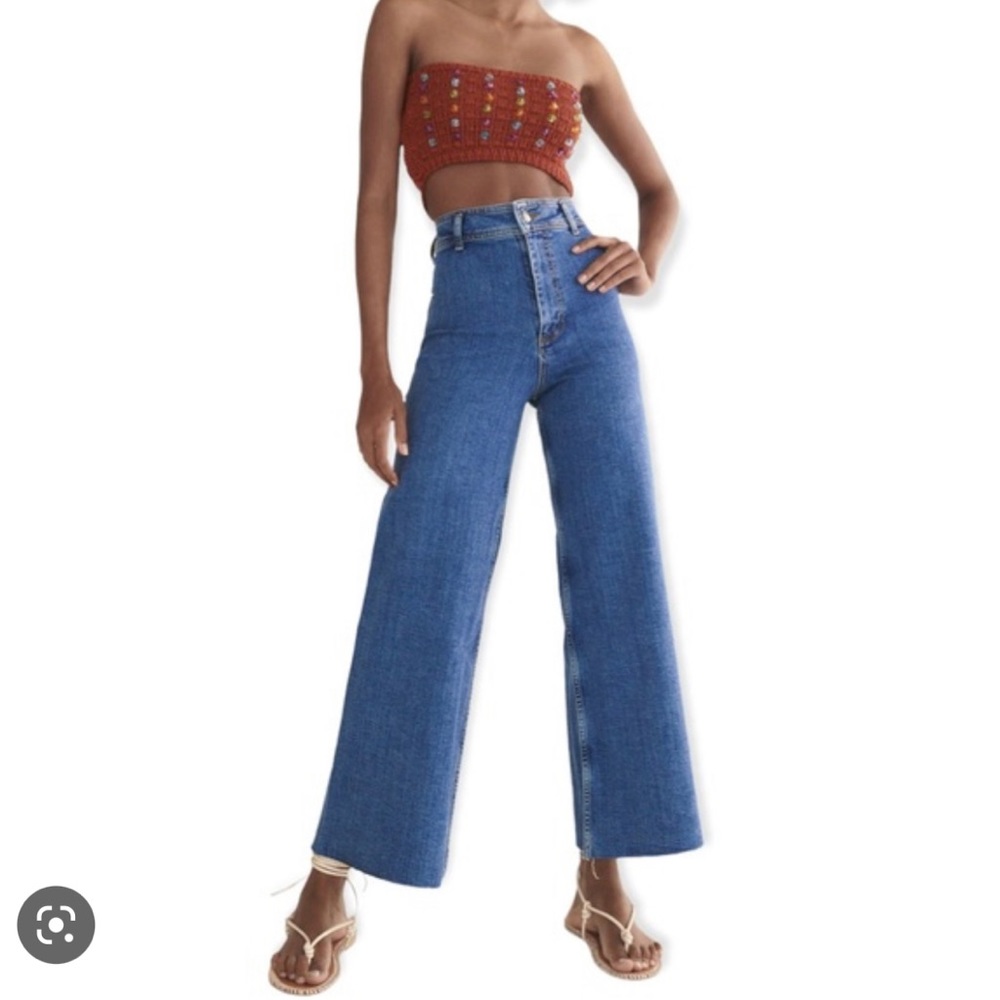 Denim Zara Marine Straight Leg Pants Size USA 2